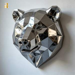 Statua Grande in Acciaio Inossidabile a Forma di Animale RELONG, Scultura Testa di <span class=keywords><strong>Elefante</strong></span> Lucida, Installazione Artistica Moderna Personalizzata in Vendita - Product Image 4
