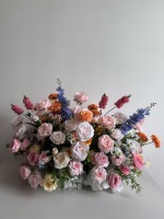 D-FB217 Centres de table floraux en gros 40CM Rose vif Arrangement floral romantique en boule Centre de table de mariage pour la décoration