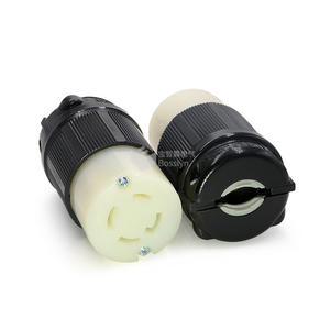 NEMA L17-30R נעילת מחבר, 30 Amp, 600 וולט 3 שלבים, 3P, 4Wrie הארקה, כיתה תעשייתית, לבן - Product Image 1