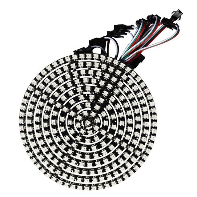 DC5V RGB Addressable WS2812 Round LED Pixel Module LED Circle Ring 8LED/16LED/24LED/35LED/45LED Angle Eyes for Car Decoration