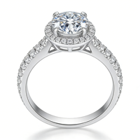 Bague en argent 925 avec pierre à quatre doigts RSWYRH049, moissanite de qualité D VVS1, pierres précieuses en vrac, bague de mariage