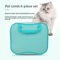 Ensemble complet d'outils de toilettage pour animaux de compagnie avec coupe-ongles, lime à ongles, peigne démêlant, brosse anti-poils et outil de massage pour le soin quotidien des chiens et des chats