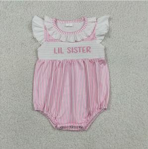 Combinaison smockée pour frères et sœurs, petite sœur, frère, bébé, enfant, tunique, pantalon court, robe longue jusqu'aux genoux - Product Image 5