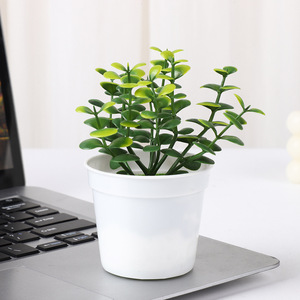 Juego de Plantas Artificiales en Maceta con Patrones de Eucalipto y Bambú de 12 Pulgadas para Decoración de Escritorio de Oficina - Product Image 3