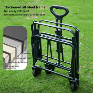 Chariot pliable à roues étroites de 5 pouces, capacité de 100 L, chariot utilitaire pliable compact pour le camping, la plage, directement de l'usine - Product Image 3