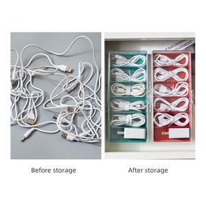 กล่องเก็บสายเคเบิลแบบใสสำหรับใช้ในบ้าน กล่องจัดระเบียบสาย USB โทรศัพท์มือถือ ที่เก็บกุญแจ รีโมทคอนโทรล และของจิปาถะ - Product Image 3