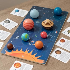 Bambini Montessori educazione precoce otto pianeti Puzzle sistema solare cosmico <span class=keywords><strong>pianeta</strong></span> cognitivo in legno abbinamento giocattoli da tavolo - Product Image 4