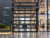 Porte de garage pliante à cadre en aluminium avec panneaux en verre transparent