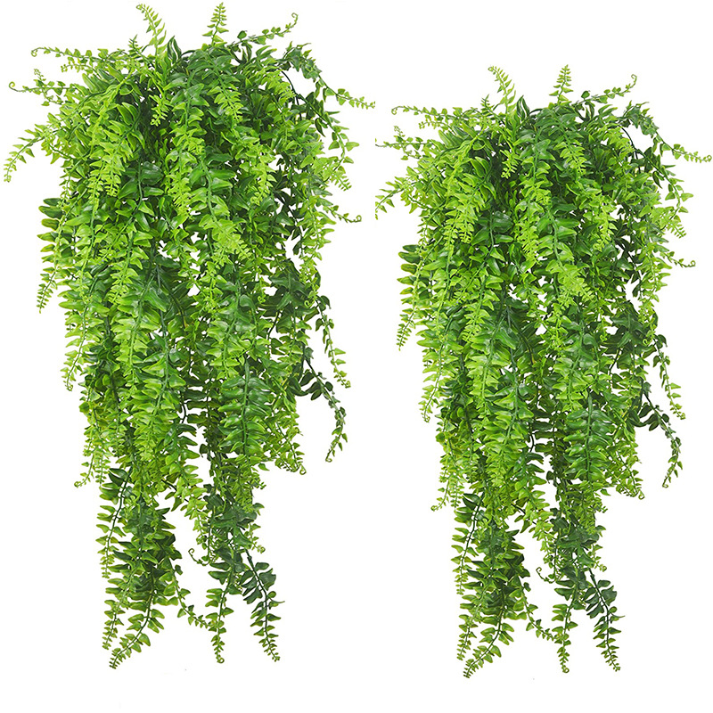 Artificial Fern Hanging Outdoor Home Wall Hanging Green Leaves Hanging Plants Faux Plant