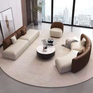 Conjunto de Sofás para Hotel, Diseño Curvo Moderno, Tela Resistente para el Área de Recepción del Vestíbulo del Hotel - Product Image 1