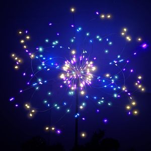 גן שמש אורות זיקוקים חיצוני עמיד למים 120 הוביל נוצצים תאורת אש - Product Image 5