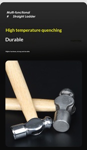 Marteau <span class=keywords><strong>à</strong></span> tête sphérique en <span class=keywords><strong>acier</strong></span> <span class=keywords><strong>à</strong></span> haute teneur en carbone, manche en bois, 150 mm, résistant <span class=keywords><strong>à</strong></span> l'usure et aux chocs, OEM Shandong, usage domestique et industriel - Product Image 4