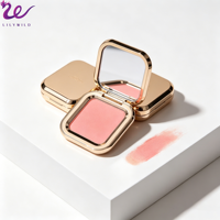 Meilleure Vente Cosmétiques Minéraux Marque Blanche Haute Pigmentation Palette de Fards à Joues Pressés Dorés Carrés Rosés avec Logo Personnalisé