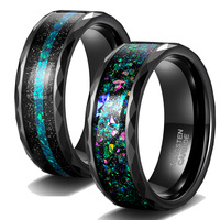 Nouvelle Arrivée Bagues en Tungstène Unisexe 8mm Plaqué Or Décontractées/Sportives pour Femme Alliances Polies Certifiées par un tiers Géométriques SL