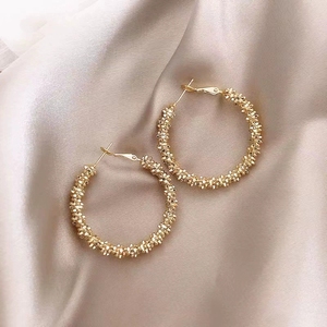 Pendientes <span class=keywords><strong>de</strong></span> Aro Colgantes <span class=keywords><strong>de</strong></span> Moda para Mujer 519, <span class=keywords><strong>Precio</strong></span> Bajo, Personalizados, Gran Venta, Joyería Geométrica Chapada en <span class=keywords><strong>Oro</strong></span> <span class=keywords><strong>de</strong></span> 18K para Mujeres y Chicas Coreanas - Product Image 3
