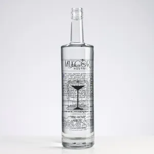750 Ml Vodka Frosted Fles Zwarte Matte Gekurkt 500 Ml Glazen Flessen Voor Alcoholische Whisky Fabrikant Groothandel