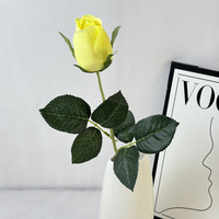 Rose artificielle unique en caoutchouc souple, décoration florale pour mariage, art floral, fausse fleur pour la maison, bouquet de mariée, accessoires de photographie, salle de réception