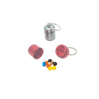 Porte-clés vintage en aluminium étanche avec compartiment à pilules, personnalisable en couleur et logo – Cadeau promotionnel léger