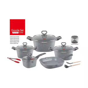 Edsign جديد <span class=keywords><strong>HK</strong></span> 12 قطعة مربع التصميم الحديث غير لاصق ، أواني الطبخ المنزلية - Product Image 3