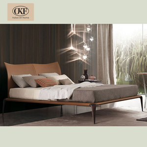 <span class=keywords><strong>Lit</strong></span> double OKF <span class=keywords><strong>de</strong></span> luxe léger, style italien minimaliste, avec tête <span class=keywords><strong>de</strong></span> <span class=keywords><strong>lit</strong></span> haute en <span class=keywords><strong>tissu</strong></span> et cadre en bois massif, taille King/Queen pour chambre à coucher - Product Image 2
