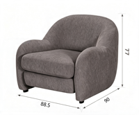 Fauteuil de salon moderne et durable de qualité supérieure, réglable, avec structure en bois et revêtement en polyester, pour la maison, le bureau et le salon