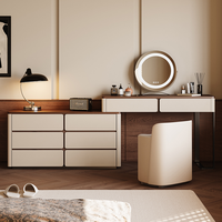 Mobilier de bureau léger et luxueux pour hôtel ou maison Commode de couleur noyer Coiffeuse avec tiroir Coiffeuse de maquillage de bureau en bois massif