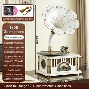 Tocadiscos Clásico Retro con Función de Altavoz BT, Reproductor de Vinilos Vintage, Decoración para el Hogar, Regalo para Sala de Estar o Estudio - Product Image 2
