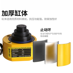 Cric hydraulique démontable, type creux ultra-mince multi-étages, 10T, 20T, 30T, 50T, 100T - Product Image 4