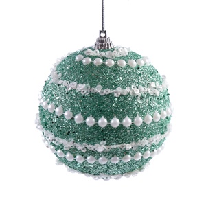 Luxury Handmade High Quality 8CM Plastic & Foam Sticky Powder Christmas Ball Hanging Home Decoration for Holiday Wedding Party - Product Image 4