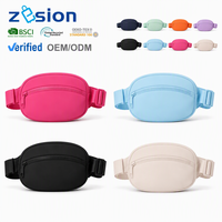 Sac banane promotionnel en néoprène avec logo personnalisé, sac de taille, cadeau d'entreprise, sac de festival, sac ceinture, vente en gros, fabricant OEM