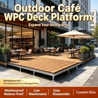 Système de terrasse réglable en hauteur WPC |   Tuiles emboîtables écologiques |   Pour Jardins, Scènes, Cafés, Villas et Piscines