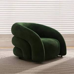 Single Cream Style Fabric <b>Sofa</b> Chair with <b>Sponge</b> Fill Small Apartment Suitable <b>for</b> Living Room or Clothing Store Rest Area - Product Image 4