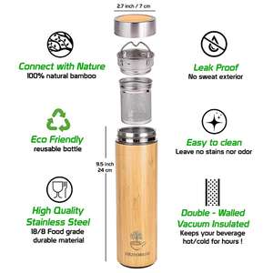 中国直销绝缘生态 500ML 木制不锈钢水瓶 - Product Image 4
