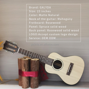 Venta Directa de Fábrica, Ukelele Soprano Acústico de 23 Pulgadas con Tapa de Abeto, Mástil de Caoba y Fondo de Palisandro, Estilo Hawaiano - Product Image 6