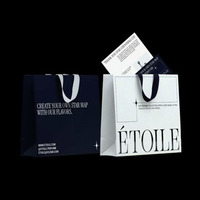 Marque de luxe logo personnalisé chaussures boutique blanc impression pinceau emballage cadeau papier sac à provisions vêtements sac fourre-tout