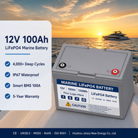 Batterie au lithium marine OEM ODM 12V 24V 100Ah 150Ah 200Ah à décharge profonde, étanche, pour bateaux et yachts