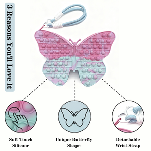 In Stock Fast Shipping Butterfly Silicone Wrist Purse Soft Durable <b>Bag</b> Custom Logo Free Strap Gift for FBA Online Store Sale - Product Image 4