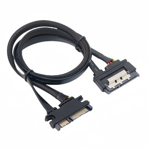 <b>SATA</b> 7+15P Male To Female Extension Cable 22P Hard <b>Drive</b> Power And Data Cable With Clips - Product Image 3