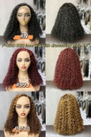 Perruque en cheveux humains Pixie Curl trois couleurs 360 lace sans colle