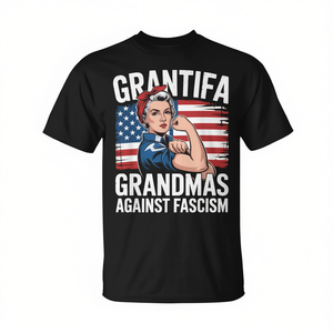 Camiseta Grantifa Grandmas Against Fascism con diseño de bandera americana, unisex, talla para adultos - Product Image 2