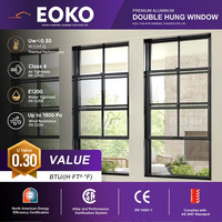 Fenêtre à double battant en aluminium EOKO, double vitrage, norme AS2047, fenêtre coulissante à double battant en vinyle pour projet résidentiel