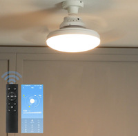 Smart Invisible 16 pouces E27 prise ventilateur lumière télécommande et APP contrôle rétractable LED ventilateur de plafond avec fonction minuterie pour les bars de la chambre