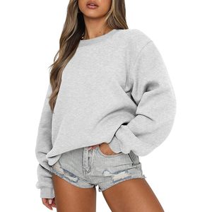 Sweat-shirts pour femmes, col rond, en polaire, pull oversize, printemps-hiver, hauts mignons, vêtements preppy pour adolescentes 2026 - Product Image 1