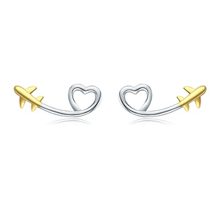 Pendientes de Plata de Ley 925 Auténtica con Forma de Corazón, Pendientes Largos, Joyería, Regalos para Niñas, Pendientes Coreanos SCE632 <span class=keywords><strong>BAMOER</strong></span> - Product Image 1
