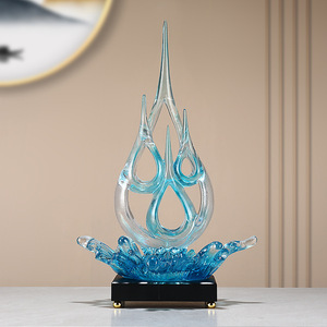 Ornement sculpté en résine époxy, artisanat moderne en forme de goutte d'eau, art populaire, décoration créative pour salon et entrée, artisanat - Product Image 4