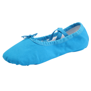 Zapatillas de Ballet Verdes para Mujer Adulta, Zapatillas de Bailarina de Lona Azul y Rosa Intenso, Zapatos de Baile de Salón con Punta Dividida - Product Image 5