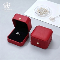 Boîte à bijoux octogonale avec doublure en velours et design élégant pour bagues, bracelets et colliers