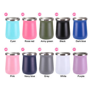 Vasos Personalizados con Logotipo para <span class=keywords><strong>Mate</strong></span>, Botella de Agua Azul de 8oz, Vaso de Viaje de Acero Inoxidable 304 para Festival del Té - Product Image 5