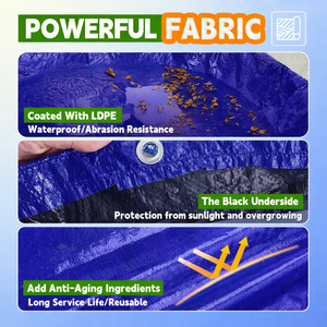 Round PE Pool Cover 65g Blue Black Durable <b>Waterproof</b> <b>Sunscreen</b> Dustproof Outdoor Use - Product Image 3