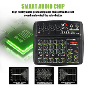 มิกเซอร์เสียง Xtuga Professional 6 แชนแนล ขนาดเล็ก สำหรับงานเสียง วิดีโอ และไฟ - Product Image 3